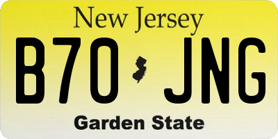 NJ license plate B70JNG