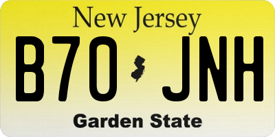 NJ license plate B70JNH
