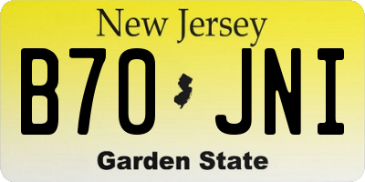NJ license plate B70JNI
