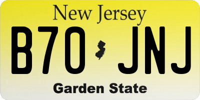 NJ license plate B70JNJ