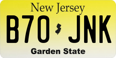 NJ license plate B70JNK