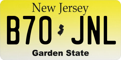 NJ license plate B70JNL