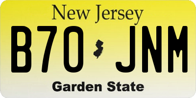 NJ license plate B70JNM
