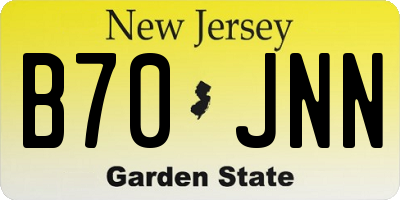NJ license plate B70JNN