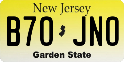 NJ license plate B70JNO