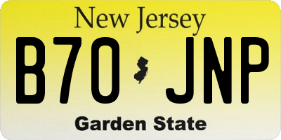 NJ license plate B70JNP