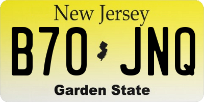 NJ license plate B70JNQ