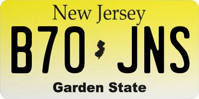 NJ license plate B70JNS