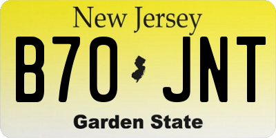 NJ license plate B70JNT