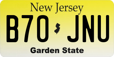 NJ license plate B70JNU