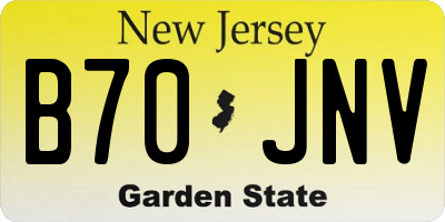 NJ license plate B70JNV