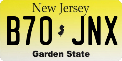 NJ license plate B70JNX