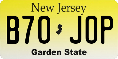 NJ license plate B70JOP