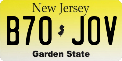 NJ license plate B70JOV