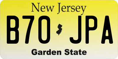 NJ license plate B70JPA