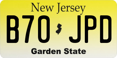 NJ license plate B70JPD