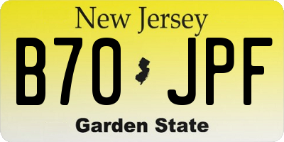 NJ license plate B70JPF