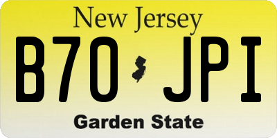 NJ license plate B70JPI