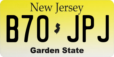 NJ license plate B70JPJ