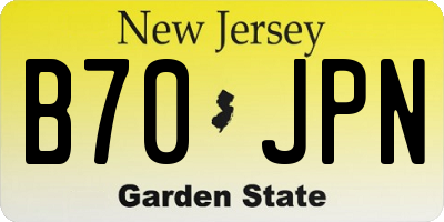 NJ license plate B70JPN