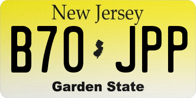 NJ license plate B70JPP