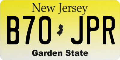 NJ license plate B70JPR