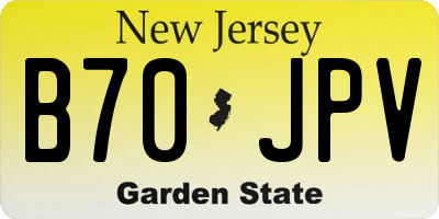 NJ license plate B70JPV