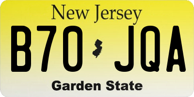 NJ license plate B70JQA
