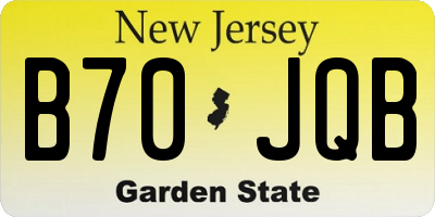 NJ license plate B70JQB