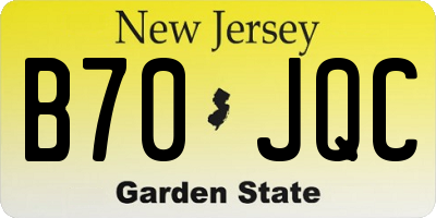 NJ license plate B70JQC