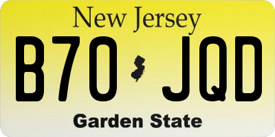 NJ license plate B70JQD