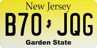 NJ license plate B70JQG