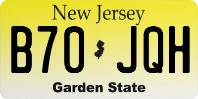 NJ license plate B70JQH