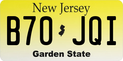 NJ license plate B70JQI