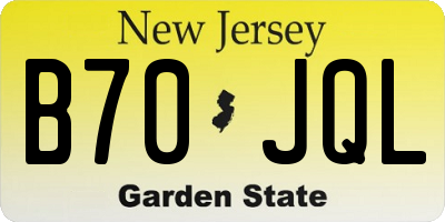 NJ license plate B70JQL
