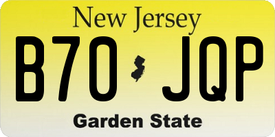 NJ license plate B70JQP