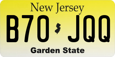 NJ license plate B70JQQ