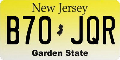 NJ license plate B70JQR