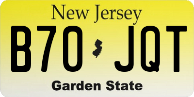 NJ license plate B70JQT