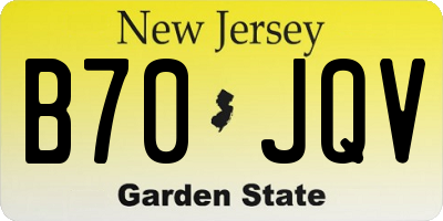 NJ license plate B70JQV
