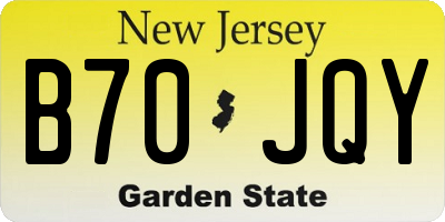NJ license plate B70JQY
