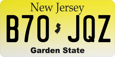 NJ license plate B70JQZ