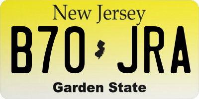 NJ license plate B70JRA