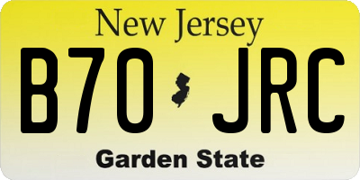 NJ license plate B70JRC