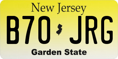 NJ license plate B70JRG