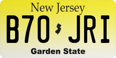 NJ license plate B70JRI