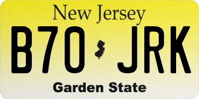 NJ license plate B70JRK