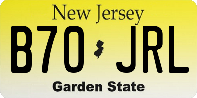 NJ license plate B70JRL