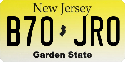 NJ license plate B70JRO