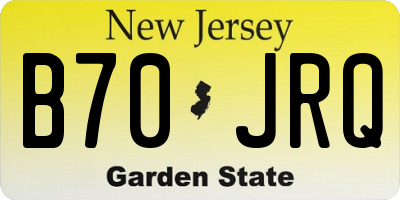 NJ license plate B70JRQ